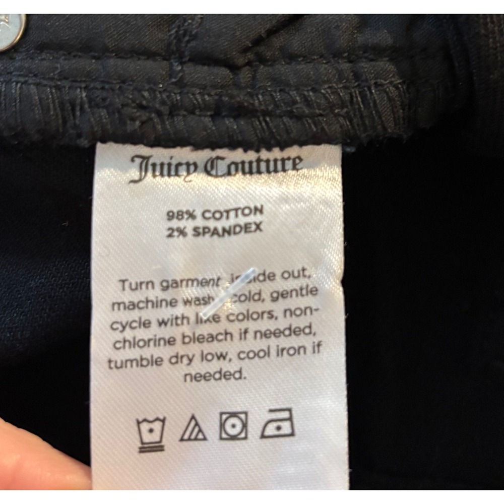 NEW! Juicy‎ Couture Black Denim Shorts Womens Size 6 Mid Rise Stretch 3" inseam - Picture 7 of 7